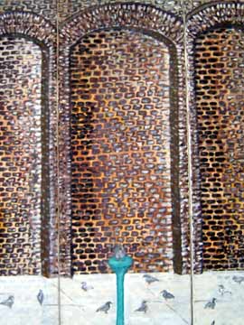 Triptichon mit Tauben, '99, (40x50x40)x80