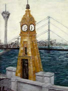 Rheinsicht - Pegeluhr '98, 30x40, 