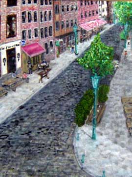 Altstadt - Ratinger Stasse im Frühjahr '97, 45x55